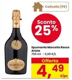 Eurospar Spumante Marcello Rosso Ariola offerta
