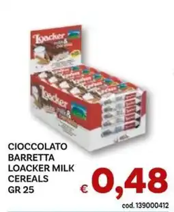 Vivo Supermercati Cioccolato barretta Loacker milk cereals offerta