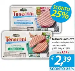 DiMeglio Teneroni GranTerre prosciutto cotto-prosciutto cotto/ mozzarella offerta