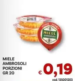 Vivo Supermercati Miele Ambrosoli porzioni offerta