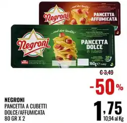 Gecop Negroni pancetta a cubetti dolce/affumicata offerta
