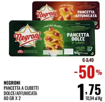 Negroni pancetta a cubetti dolce/affumicata