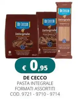 Altasfera De Cecco pasta integrale offerta
