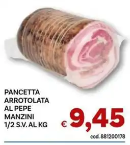 Vivo Supermercati Pancetta arrotolata al pepe Manzini offerta