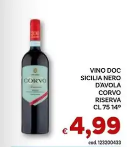 Vivo Supermercati Vino doc sicilia nero d'avola corvo riserva offerta