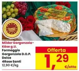 Interspar Milder Gorgonzola-Käse g.U. Formaggio Gorgonzola D.O.P. Dolce 4Rose Santi offerta