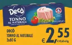 Deco Iperstore Decò tonno al naturale offerta