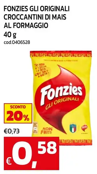 Fonzies gli originali croccantini di mais al formaggio