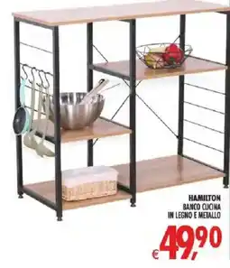 Deco Iperstore Hamilton banco cucina in legno e metallo offerta