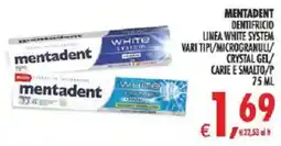 Deco Iperstore Mentadent dentifricio linea white system offerta
