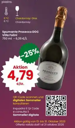 Interspar Spumante Prosecco DOC Villa Folini offerta