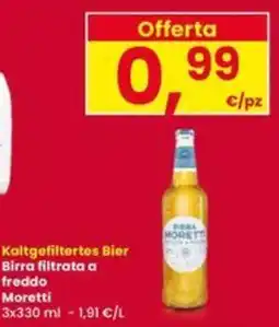 Interspar Birra filtrata a freddo Moretti offerta
