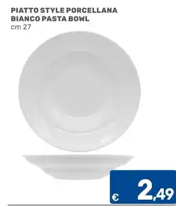C+C Cash and Carry Piatto style porcellana bianco pasta bowl offerta