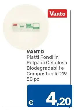 ARCA C+C cash and carry VANTO Piatti Fondi in Polpa di Cellulosa offerta