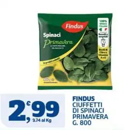 Sigma Findus ciuffetti di spinaci primavera offerta
