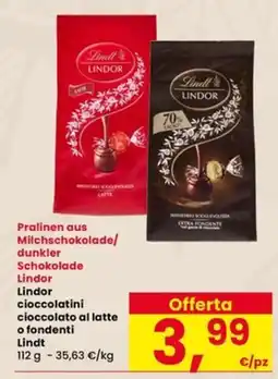 Interspar Pralinen aus Milchschokolade/dunkler Schokolade Lindor offerta