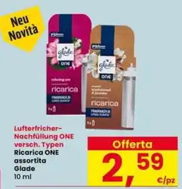 Interspar Lufterfrischer-Nachfüllung ONE Ricarica ONE assortita Glade offerta