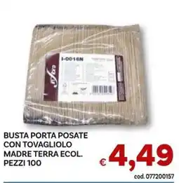 Vivo Supermercati Busta porta posate con tovagliolo madre terra ecol. offerta
