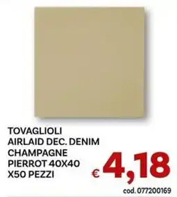 Vivo Supermercati Tovaglioli air laid dec. denim champagne pierrot offerta