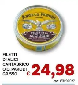 Vivo Supermercati Filetti di alici cantabrico O.O. Parodi offerta