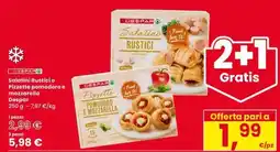 Eurospar Salatini Rustici o Pizzette pomodoro e mozzarella Despar offerta