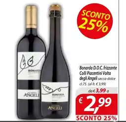 DiMeglio Bonarda D.O.C. frizzante Colli Piacentini Volta degli Angeli secca-dolce offerta