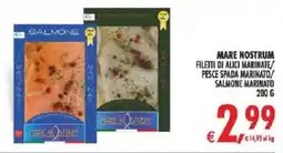 Deco Iperstore Mare nostrum filetti di alici marinato/ pesce spada marinato/ salmone marinato offerta