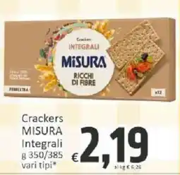 Paghi Poco Crackers Integrali Misura offerta