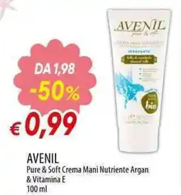 Galassia Avenil Pure & Soft Crema Mani Nutriente Argan & Vitamina E offerta