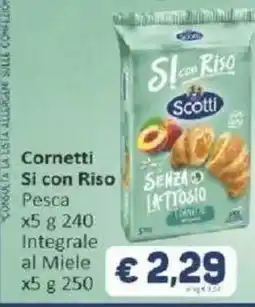 Paghi Poco Cornetti Si con Riso Pesca Integrale al Miele offerta