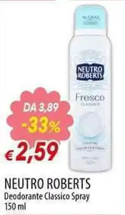 Galassia Neutro Roberts Deodorante Classico Spray offerta
