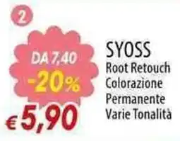 Galassia Syoss Root Retouch Colorazione Permanente Varie Tonalità offerta