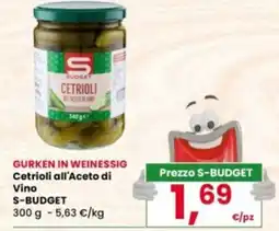 Interspar Cetrioli all'Aceto di Vino S-BUDGET offerta