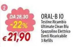 Galassia Oral-B IO Testine Ricambio Ultimate Clean Blu offerta
