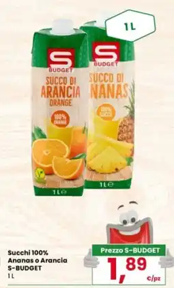 Despar Succhi 100% Ananas o Arancia S-BUDGET offerta