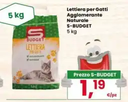 Despar Lettiera per Gatti Agglomerante Naturale S-BUDGET offerta