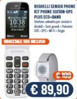 Vantaggi Sottocasa Beghelli senior phone kit phone slv30n-gps plus eco+band offerta