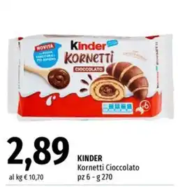 Famila Market Kinder Kornetti Cioccolato offerta