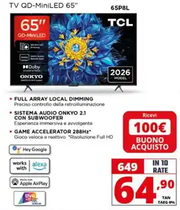 Comet TV QD-MiniLED 65" TCL offerta