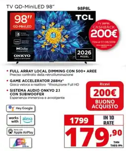 Comet TV QD-MiniLED 98" TCL offerta