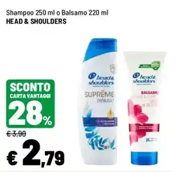 Iper La Grande Shampoo o Balsamo Head & Shoulders offerta