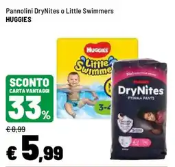 Iper La Grande Pannolini DryNites o Little Swimmers Huggies offerta