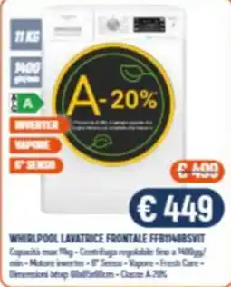 Vantaggi Sottocasa Whirlpool lavatrice frontale offerta