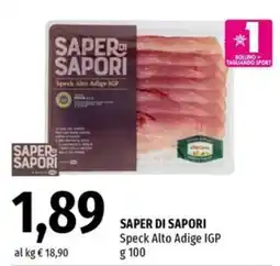 Famila Market Saper di sapori speck alto adige igp offerta