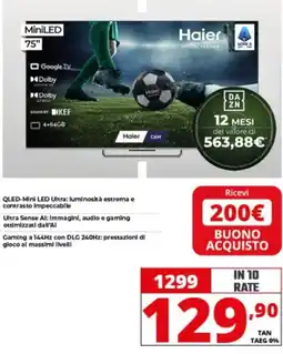 Comet Haier MiniLED 75" offerta
