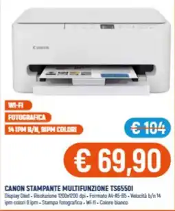 Vantaggi Sottocasa Canon stampante multifunzione TS6550I offerta