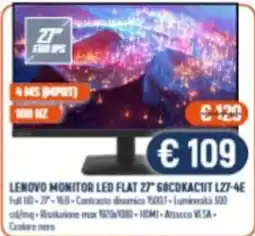 Vantaggi Sottocasa Lenovo monitor led flat 27" offerta