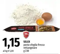 Famila Market Selex pasta sfoglia fresca rettangolare offerta