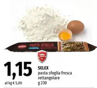 Famila Market Selex pasta sfoglia fresca rettangolare offerta
