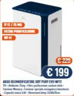 Vantaggi Sottocasa Argo deumidificatore dry pury evo wf17 offerta